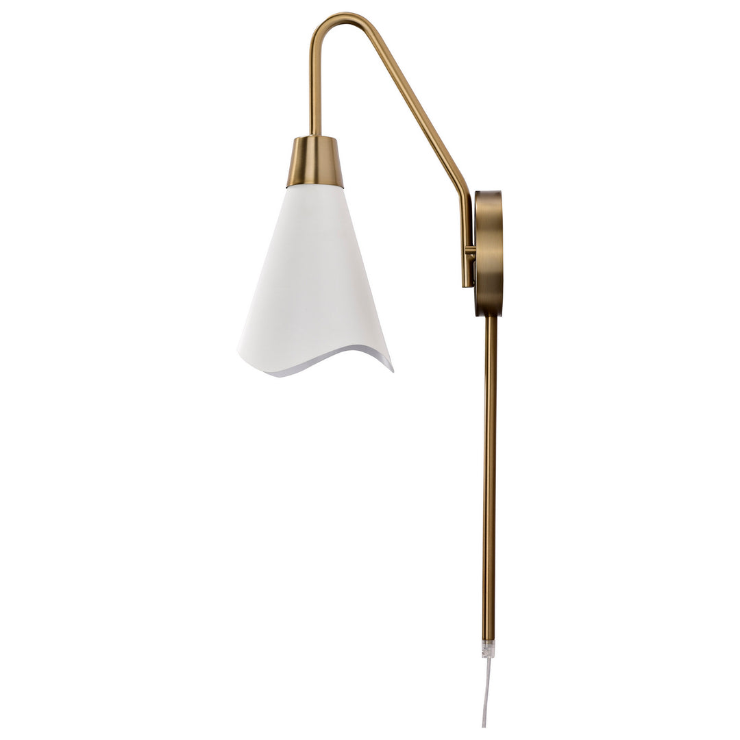 Nuvo Tango 60-7468 Wall Light - Matte White / Burnished Brass