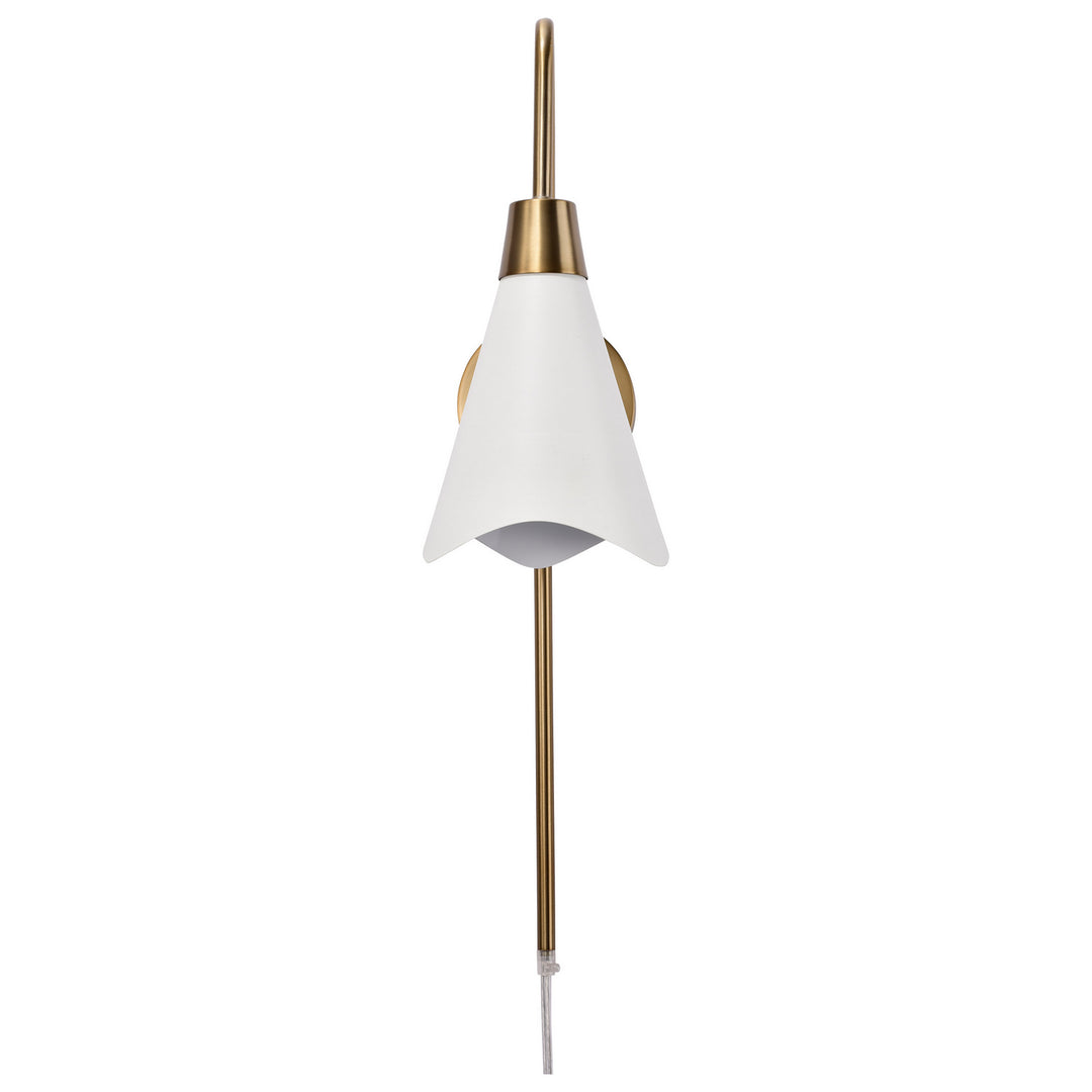 Nuvo Tango 60-7468 Wall Light - Matte White / Burnished Brass