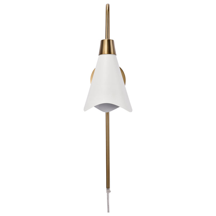Nuvo Tango 60-7468 Wall Light - Matte White / Burnished Brass