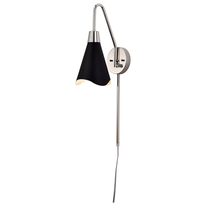 Nuvo Tango 60-7469 Wall Light - Matte Black / Polished Nickel
