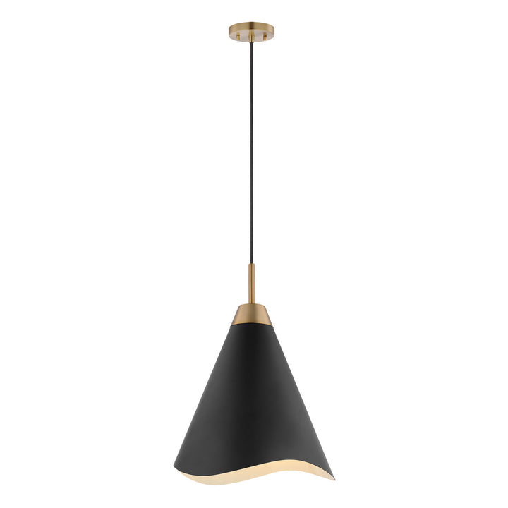 Nuvo Tango 60-7470 Pendant Light - Matte Black / Burnished Brass