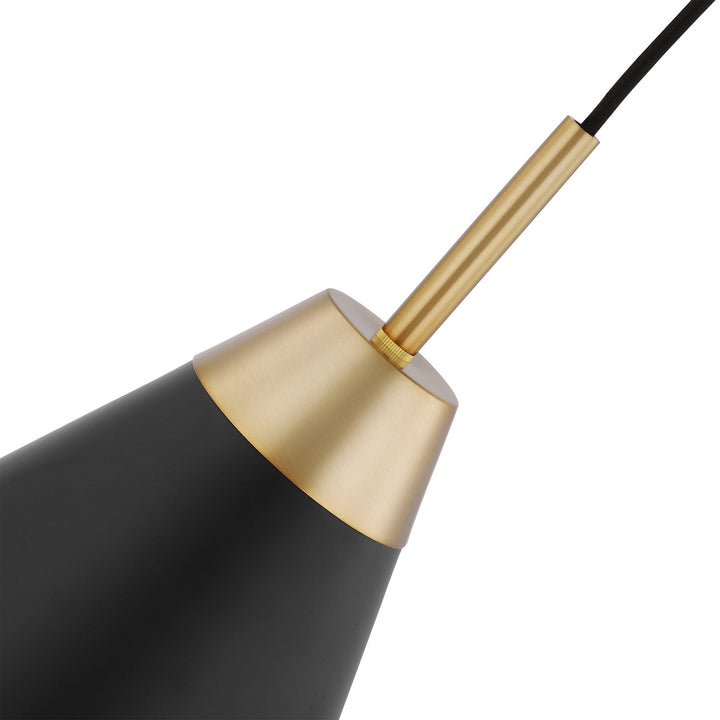 Nuvo Tango 60-7470 Pendant Light - Matte Black / Burnished Brass