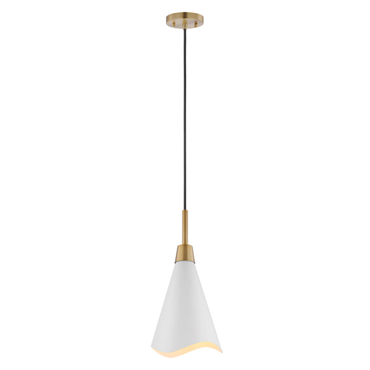 Nuvo Tango 60-7471 Pendant Light - Matte White / Burnished Brass