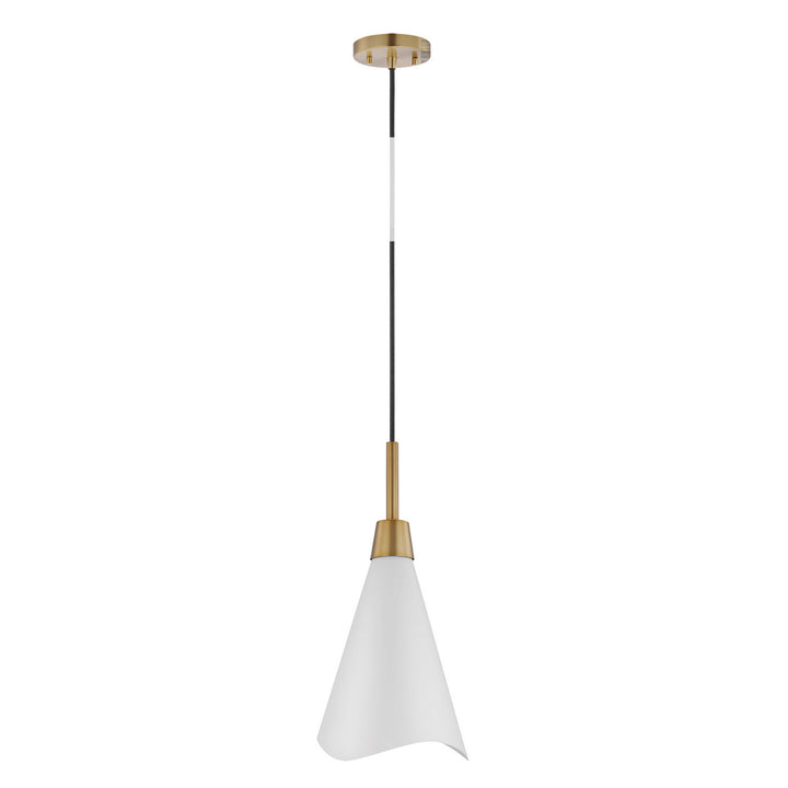 Nuvo Tango 60-7471 Pendant Light - Matte White / Burnished Brass
