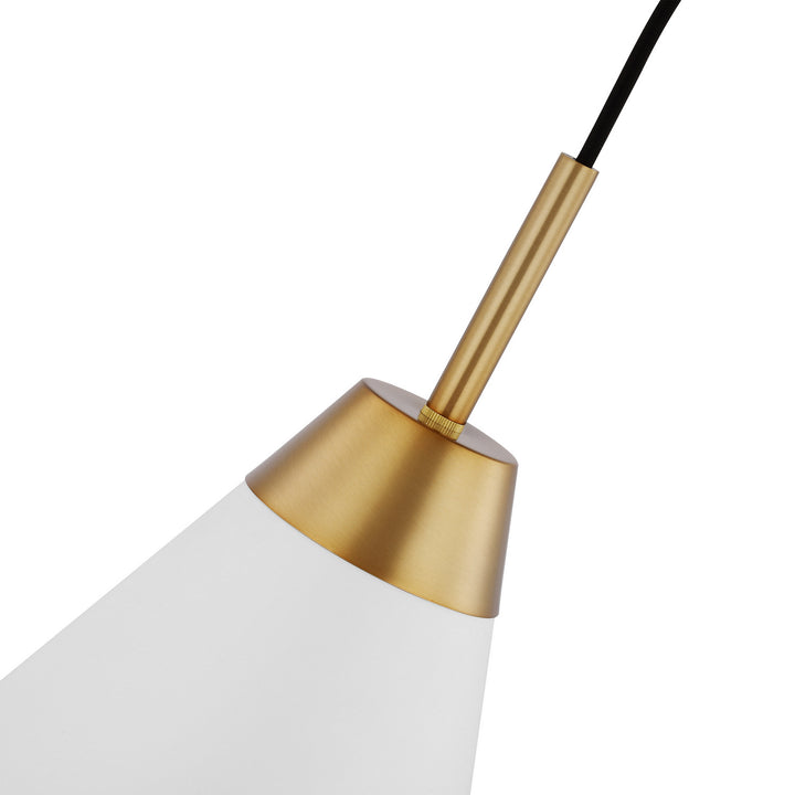 Nuvo Tango 60-7471 Pendant Light - Matte White / Burnished Brass