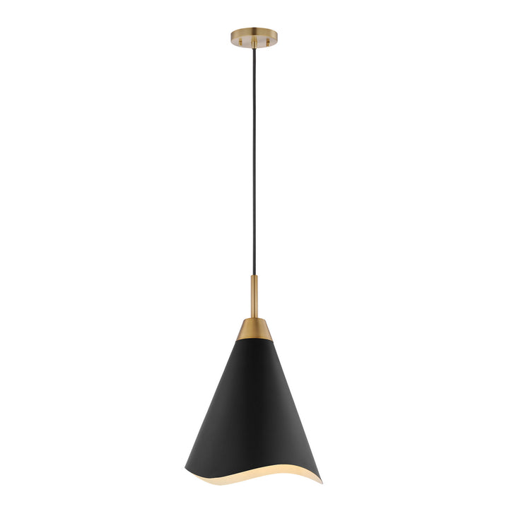 Nuvo Tango 60-7473 Pendant Light - Matte Black / Burnished Brass