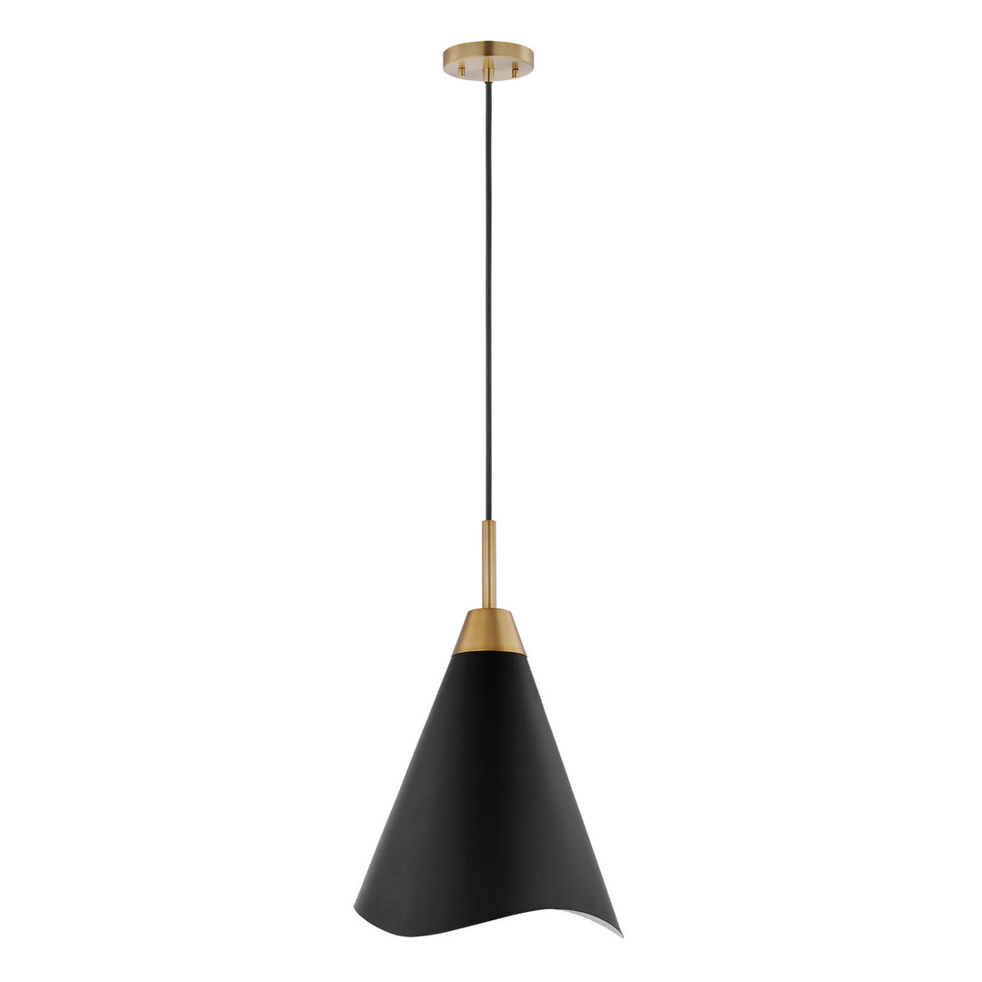 Nuvo Tango 60-7473 Pendant Light - Matte Black / Burnished Brass