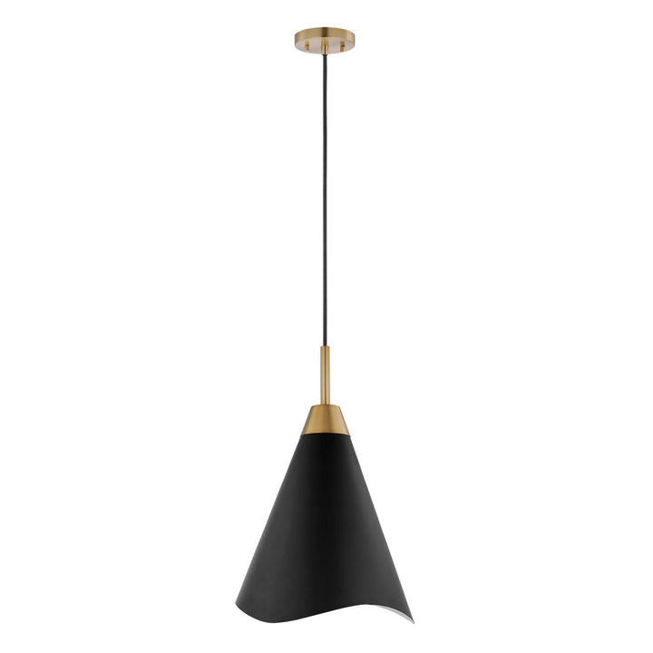 Nuvo Tango 60-7473 Pendant Light - Matte Black / Burnished Brass