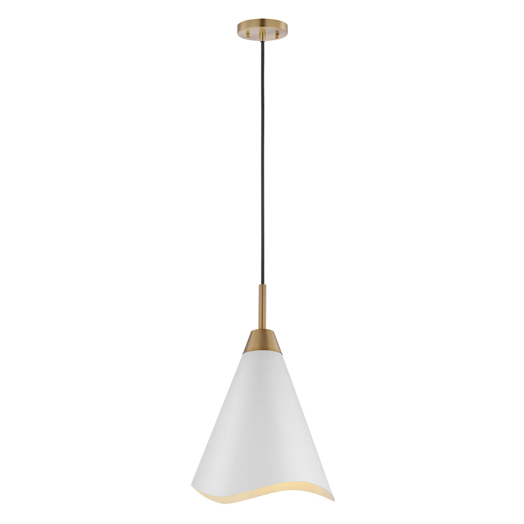 Nuvo Tango 60-7474 Pendant Light - Matte White / Burnished Brass