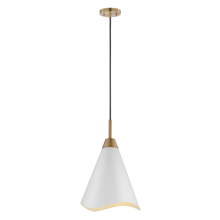 Nuvo Tango 60-7474 Pendant Light - Matte White / Burnished Brass