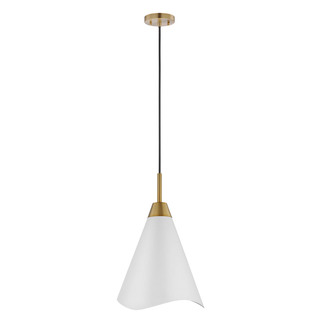 Nuvo Tango 60-7474 Pendant Light - Matte White / Burnished Brass