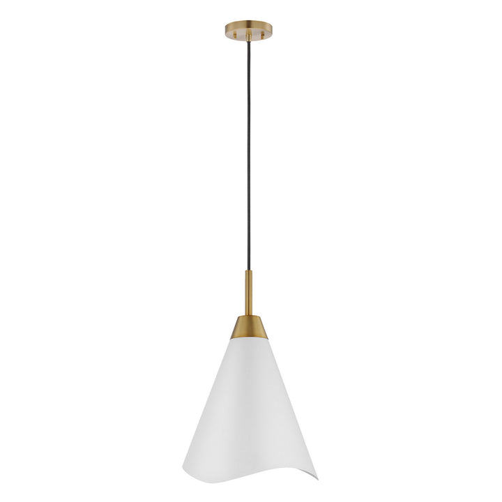 Nuvo Tango 60-7474 Pendant Light - Matte White / Burnished Brass