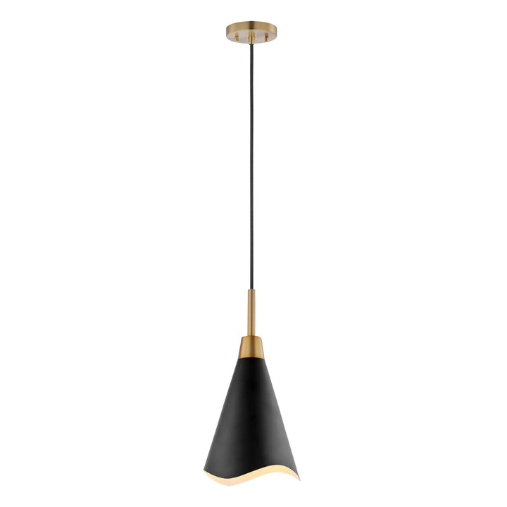 Nuvo Tango 60-7476 Pendant Light - Matte Black / Burnished Brass