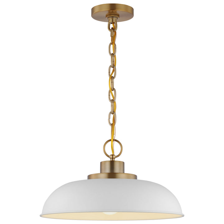 Nuvo Colony 60-7480 Pendant Light - Matte White / Burnished Brass
