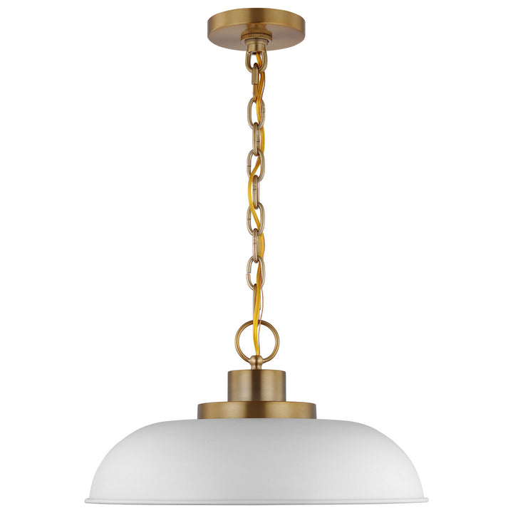 Nuvo Colony 60-7480 Pendant Light - Matte White / Burnished Brass