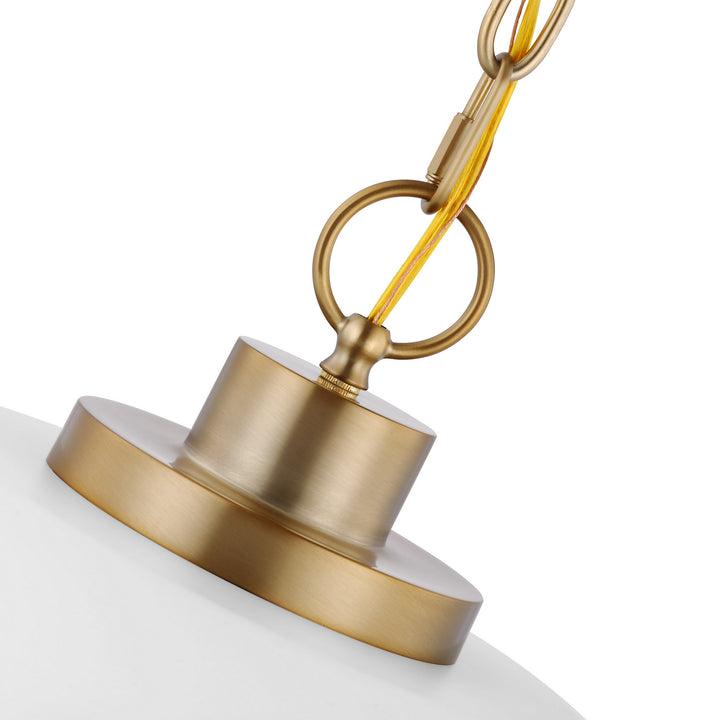 Nuvo Colony 60-7480 Pendant Light - Matte White / Burnished Brass
