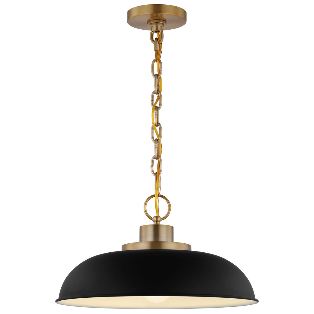 Nuvo Colony 60-7481 Pendant Light - Matte Black / Burnished Brass