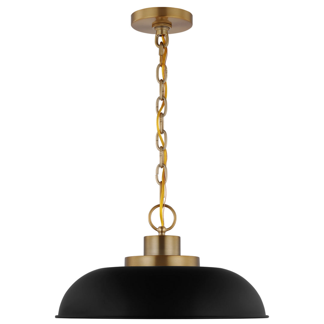 Nuvo Colony 60-7481 Pendant Light - Matte Black / Burnished Brass