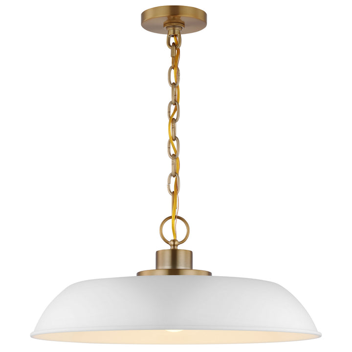 Nuvo Colony 60-7483 Pendant Light - Matte White / Burnished Brass