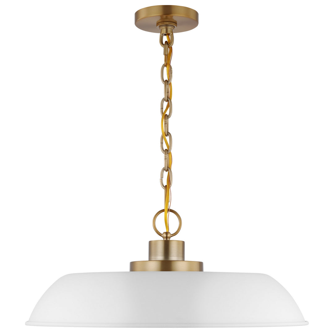 Nuvo Colony 60-7483 Pendant Light - Matte White / Burnished Brass