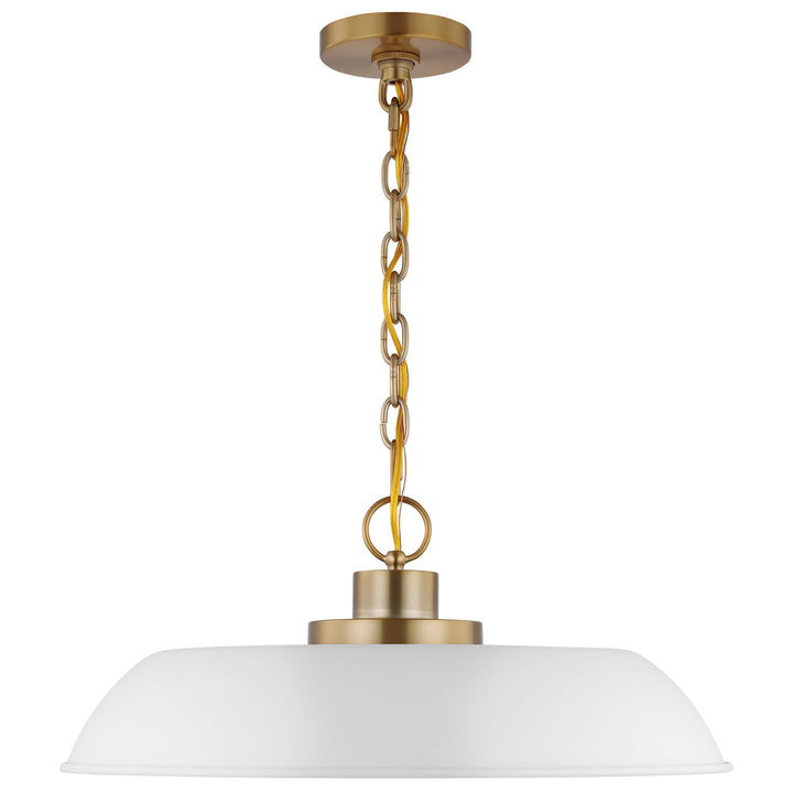 Nuvo Colony 60-7483 Pendant Light - Matte White / Burnished Brass