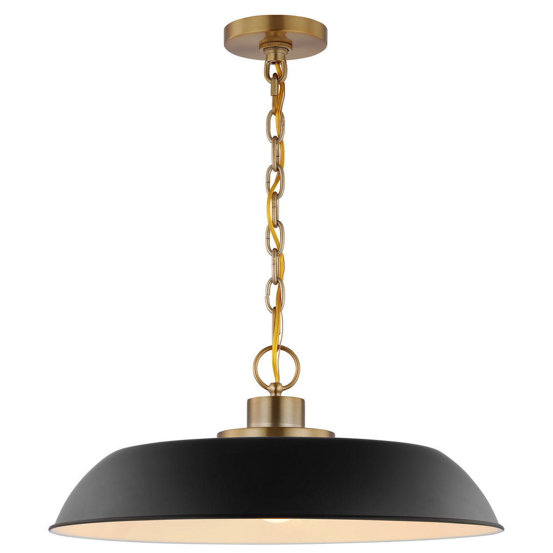 Nuvo Colony 60-7484 Pendant Light - Matte Black / Burnished Brass