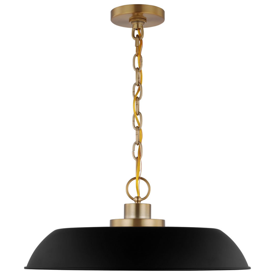 Nuvo Colony 60-7484 Pendant Light - Matte Black / Burnished Brass
