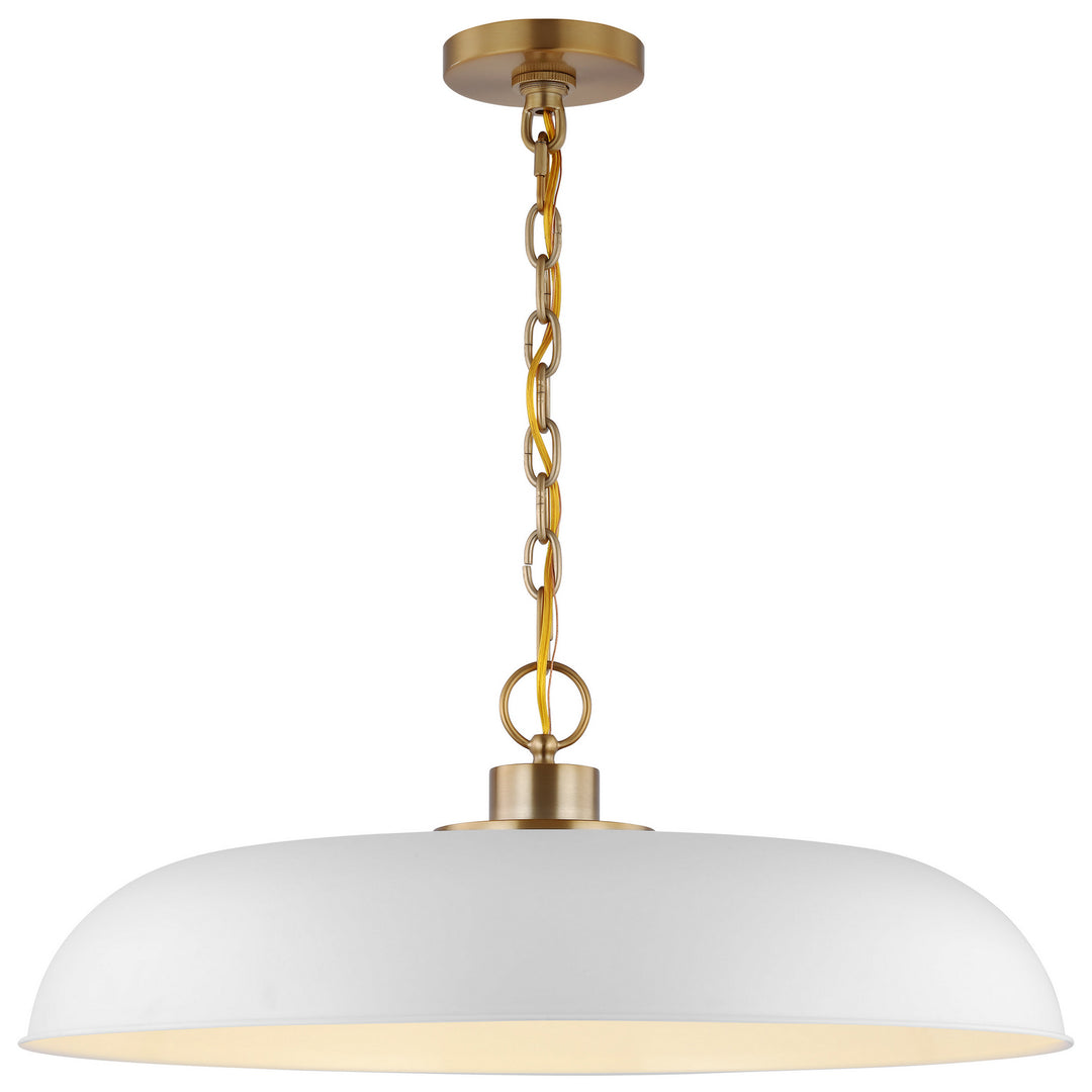 Nuvo Colony 60-7486 Pendant Light - Matte White / Burnished Brass