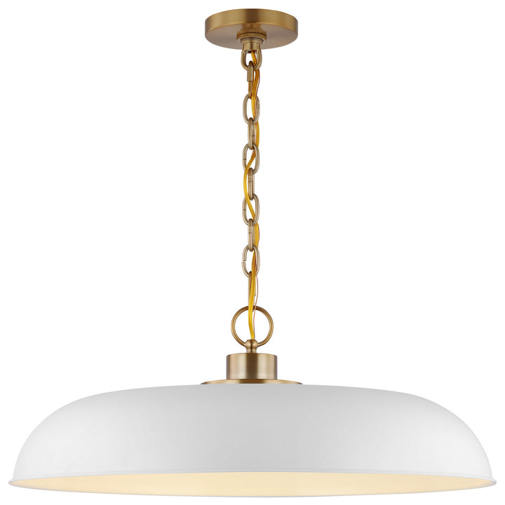Nuvo Colony 60-7486 Pendant Light - Matte White / Burnished Brass