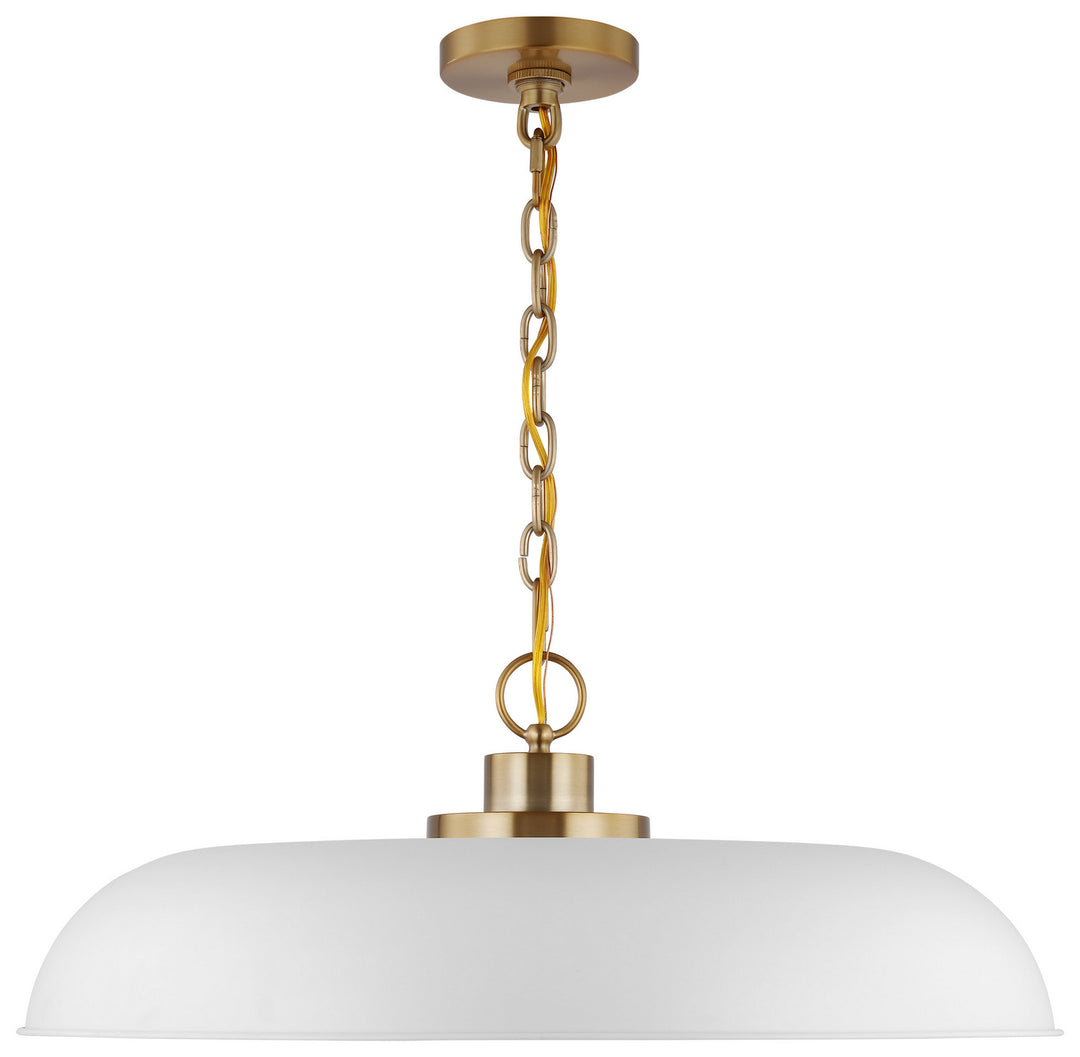 Nuvo Colony 60-7486 Pendant Light - Matte White / Burnished Brass