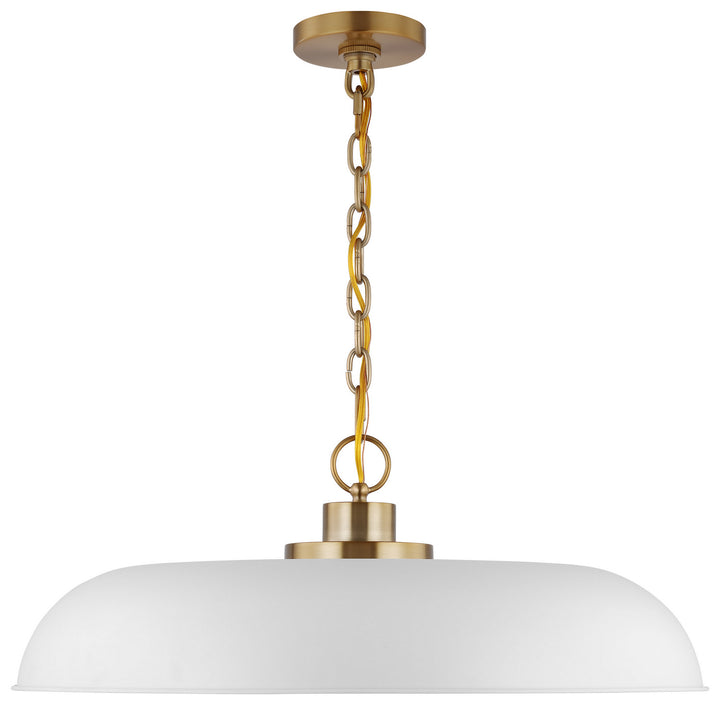 Nuvo Colony 60-7486 Pendant Light - Matte White / Burnished Brass