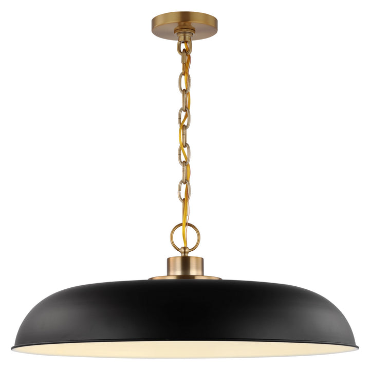 Nuvo Colony 60-7487 Pendant Light - Matte Black / Burnished Brass