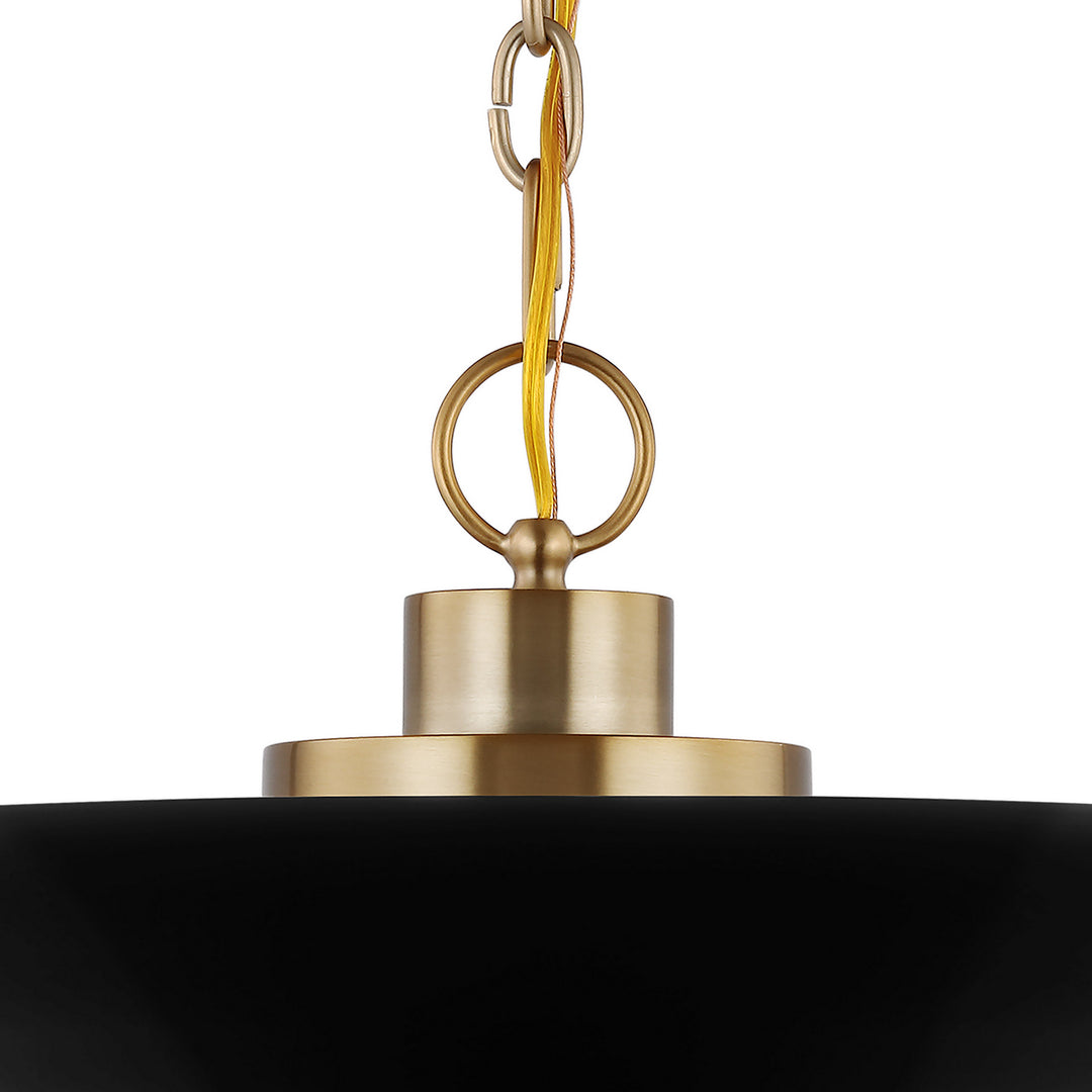 Nuvo Colony 60-7487 Pendant Light - Matte Black / Burnished Brass