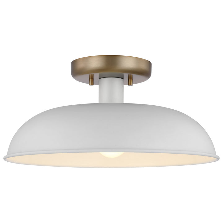 Nuvo Colony 60-7490 Ceiling Light - Matte White / Burnished Brass