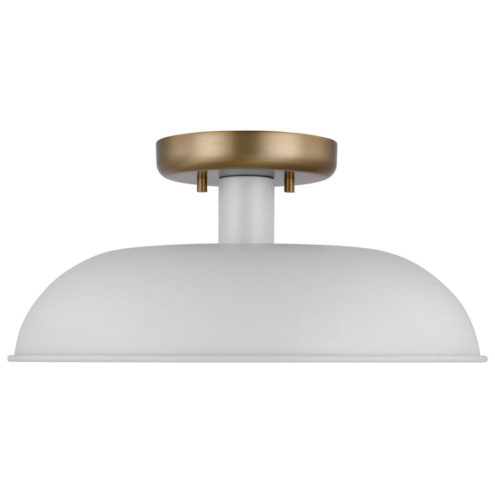 Nuvo Colony 60-7490 Ceiling Light - Matte White / Burnished Brass