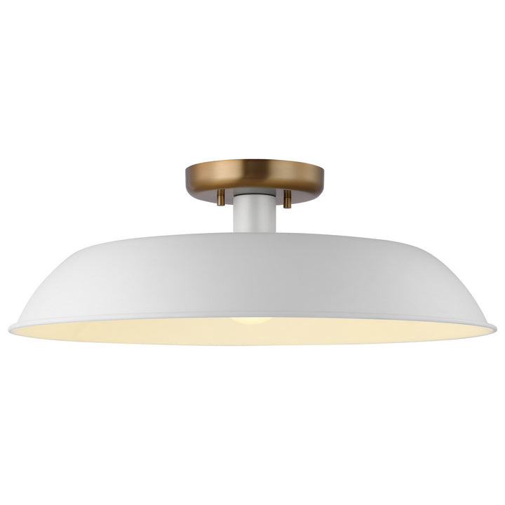 Nuvo Colony 60-7493 Ceiling Light - Matte White / Burnished Brass