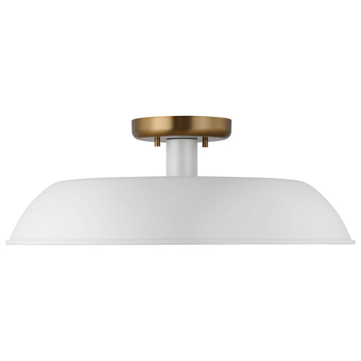 Nuvo Colony 60-7493 Ceiling Light - Matte White / Burnished Brass