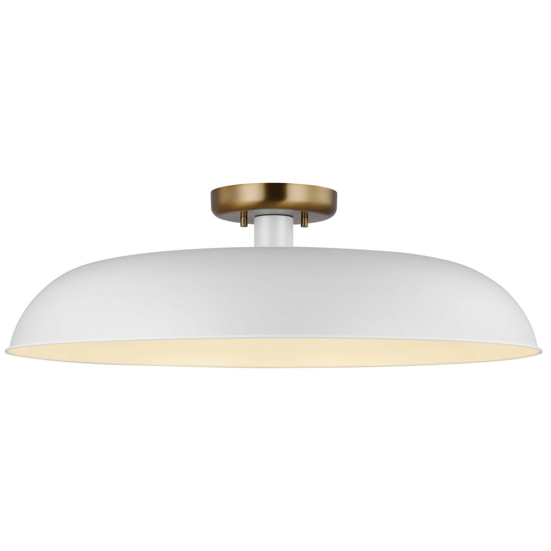 Nuvo Colony 60-7496 Ceiling Light - Matte White / Burnished Brass