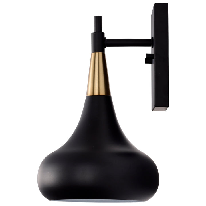 Nuvo Phoenix 60-7507 Wall Light - Matte Black / Burnished Brass