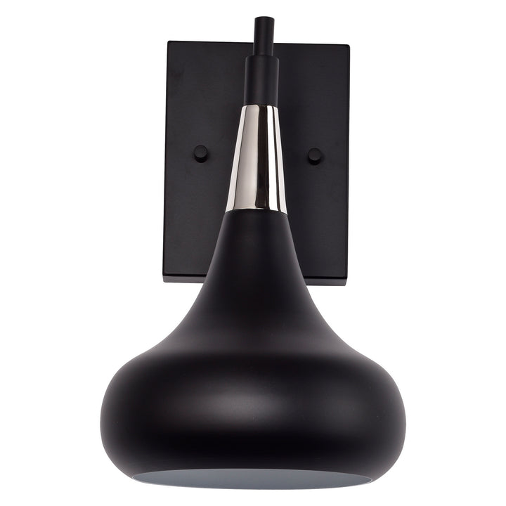Nuvo Phoenix 60-7508 Wall Light - Matte Black / Polished Nickel