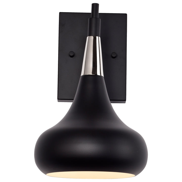 Nuvo Phoenix 60-7508 Wall Light - Matte Black / Polished Nickel