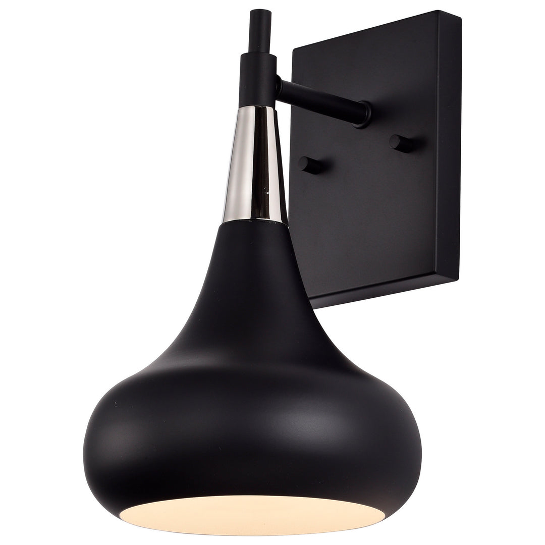 Nuvo Phoenix 60-7508 Wall Light - Matte Black / Polished Nickel