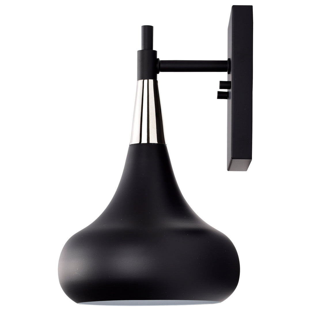 Nuvo Phoenix 60-7508 Wall Light - Matte Black / Polished Nickel