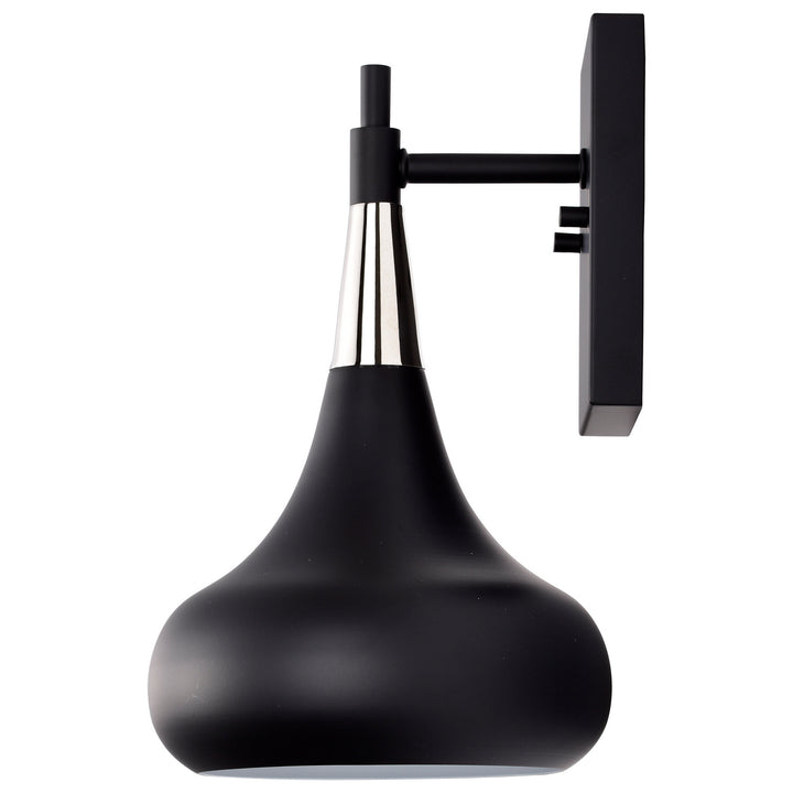 Nuvo Phoenix 60-7508 Wall Light - Matte Black / Polished Nickel