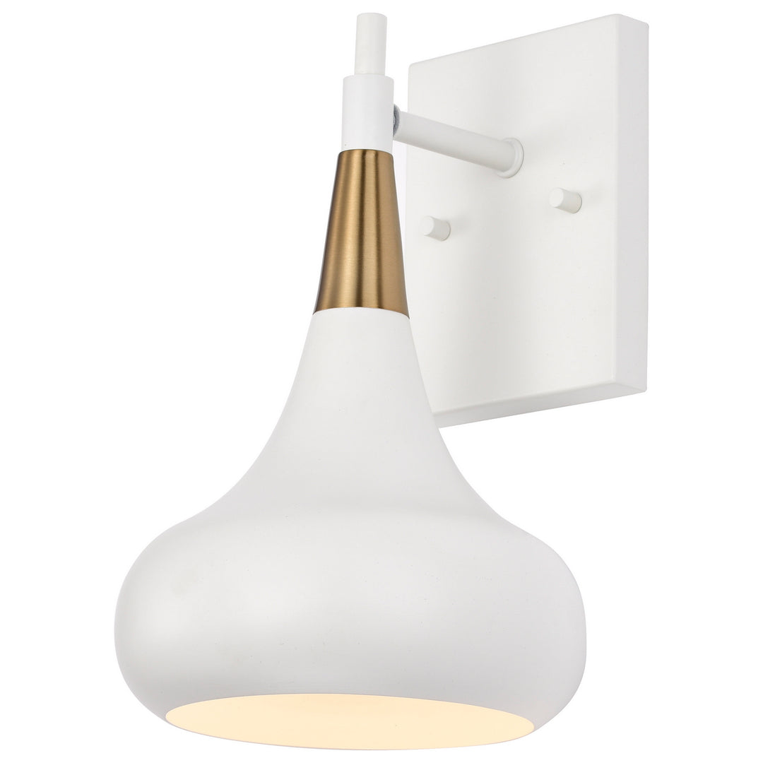 Nuvo Phoenix 60-7509 Wall Light - Matte White / Burnished Brass