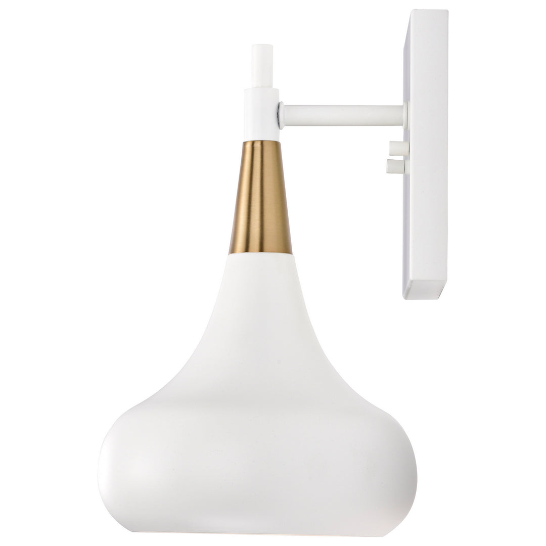 Nuvo Phoenix 60-7509 Wall Light - Matte White / Burnished Brass