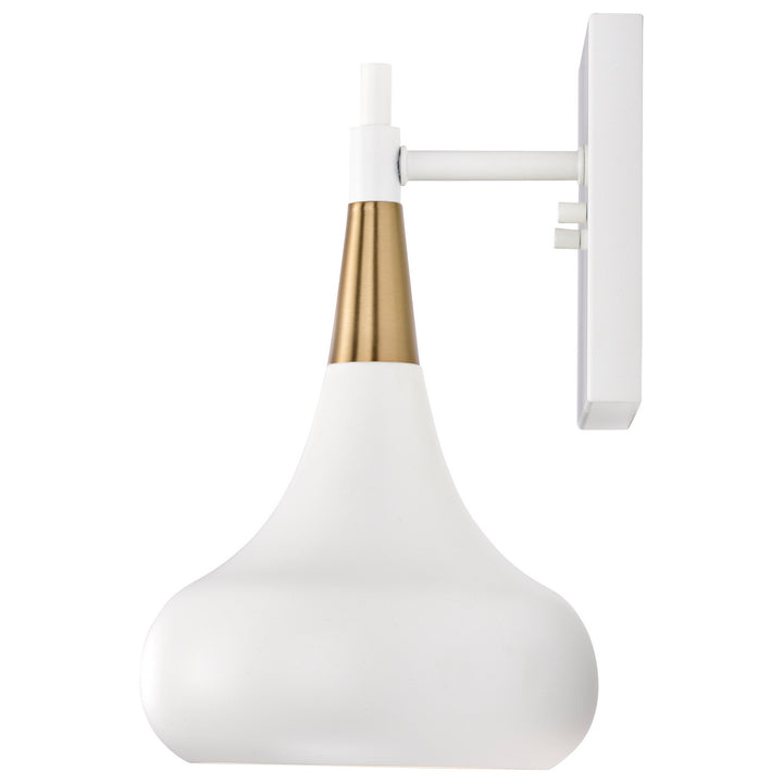Nuvo Phoenix 60-7509 Wall Light - Matte White / Burnished Brass