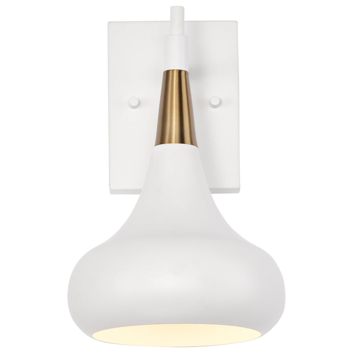 Nuvo Phoenix 60-7509 Wall Light - Matte White / Burnished Brass