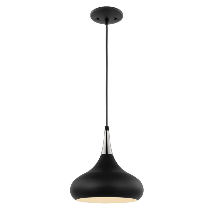 Nuvo Phoenix 60-7510 Pendant Light - Matte Black / Polished Nickel