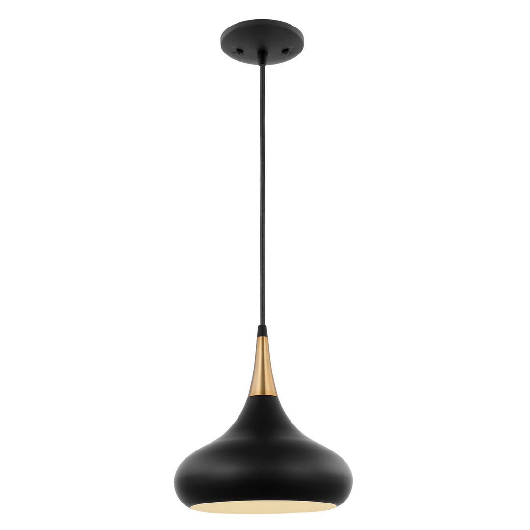 Nuvo Phoenix 60-7511 Pendant Light - Matte Black / Burnished Brass